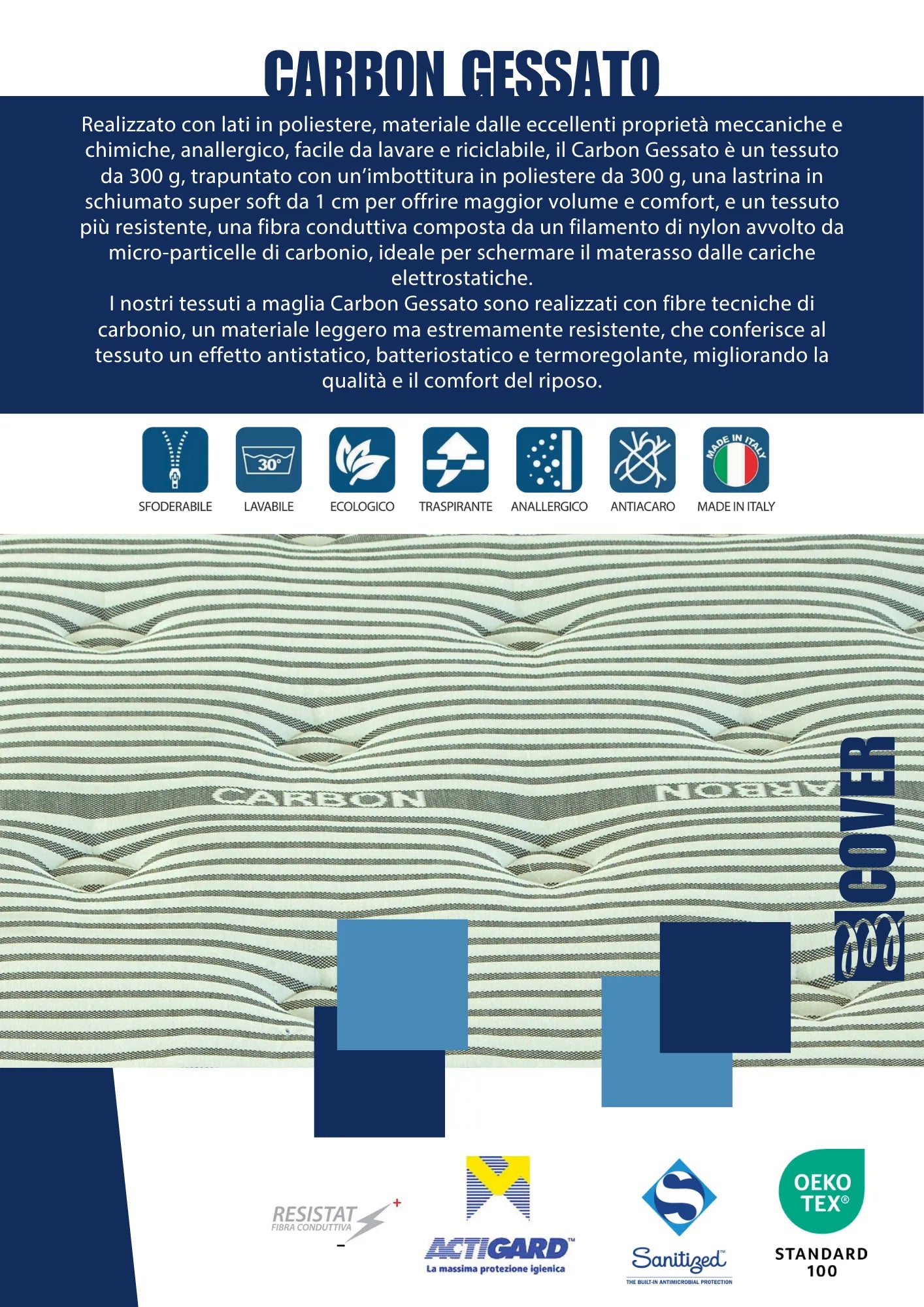 Materasso "Carbon Gessato" AMBRA PLUS