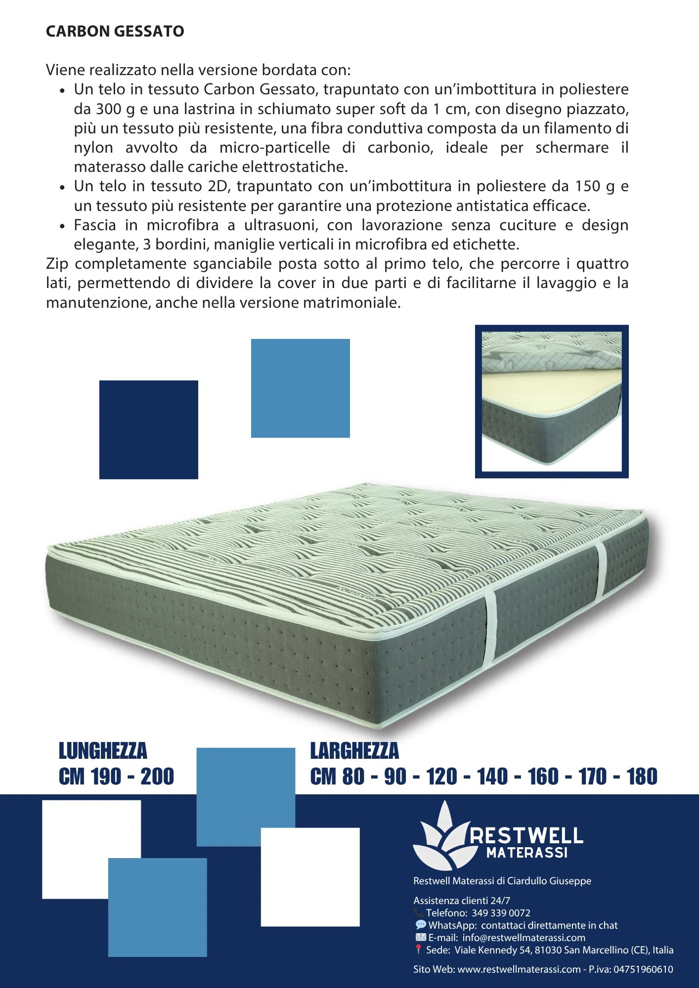 Materasso "Carbon Gessato" AMBRA PLUS