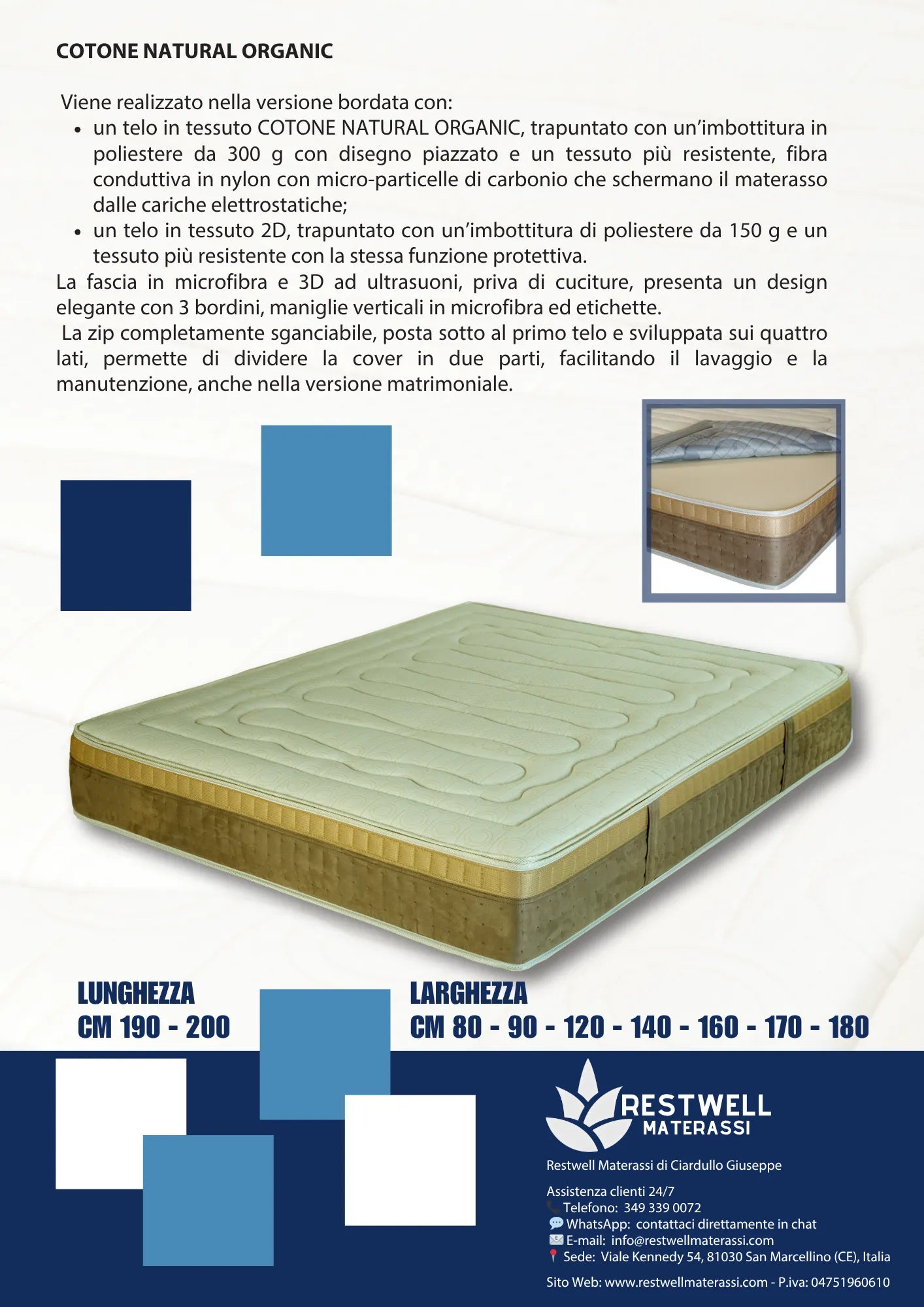 Materasso "Cotone Natural Organic"