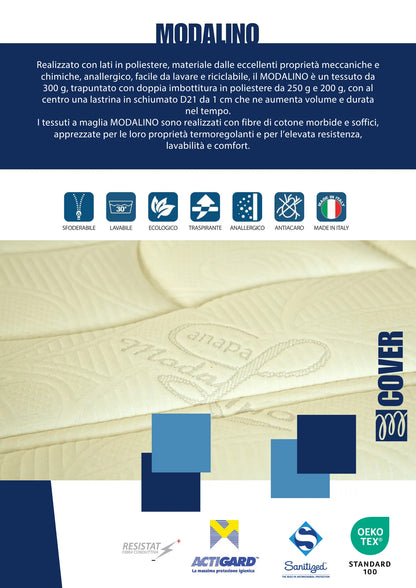 Materasso "Modalino"a  molle insacchettate e Memory Foam