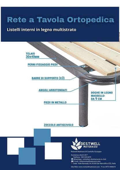 Rete a Tavola Ortopedica Matrimoniale