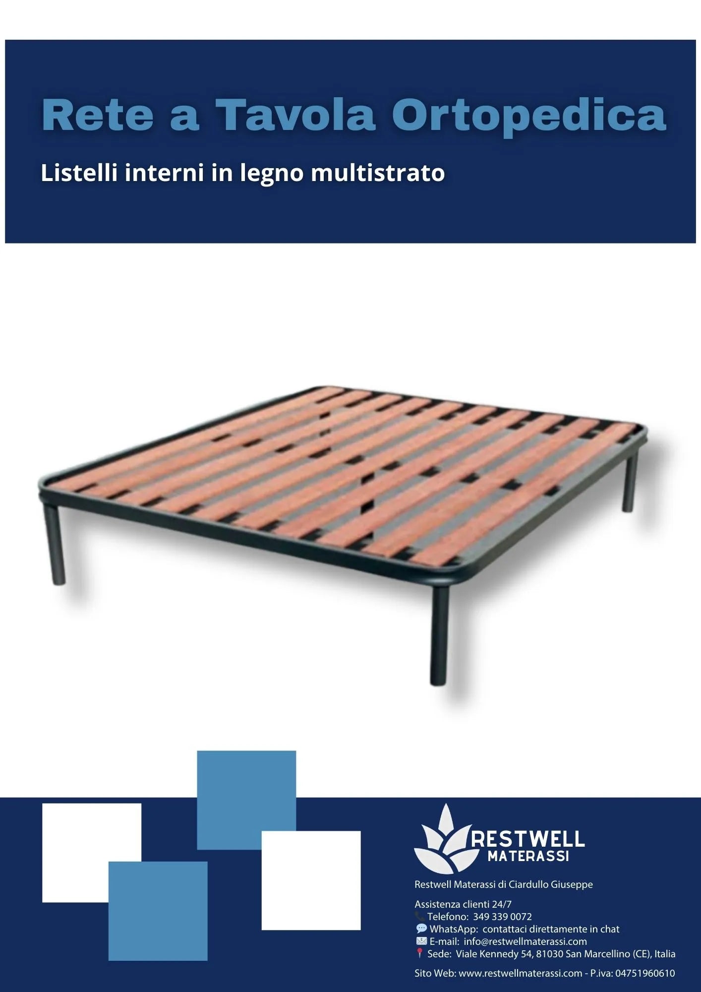 Rete a Tavola Ortopedica Matrimoniale